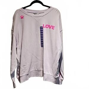 Wildfox light purple lilac “Dogs Love Me” Graphic Crewneck Sweatshirt Sz XXL